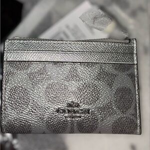 Coach Metallic Silver Card Holder